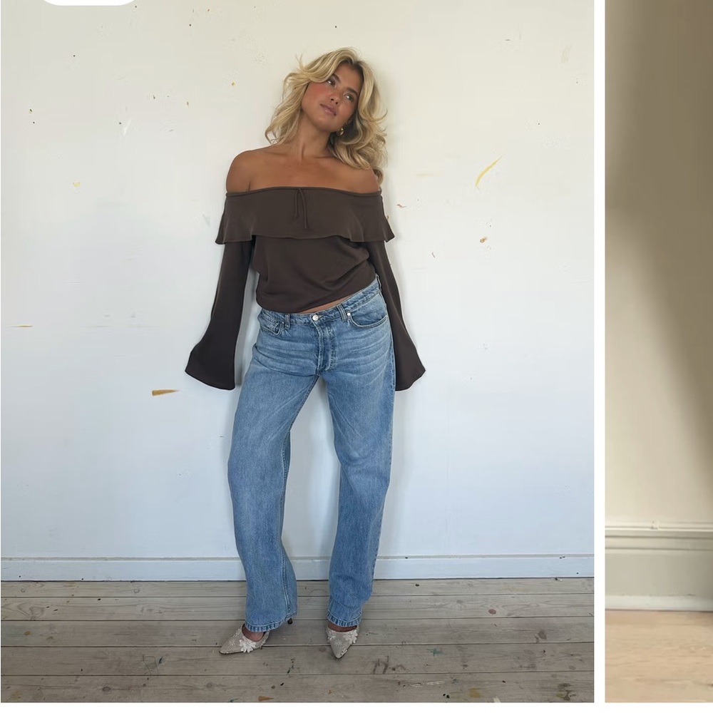 Djerf Avenue Blue Straight Leg Jeans